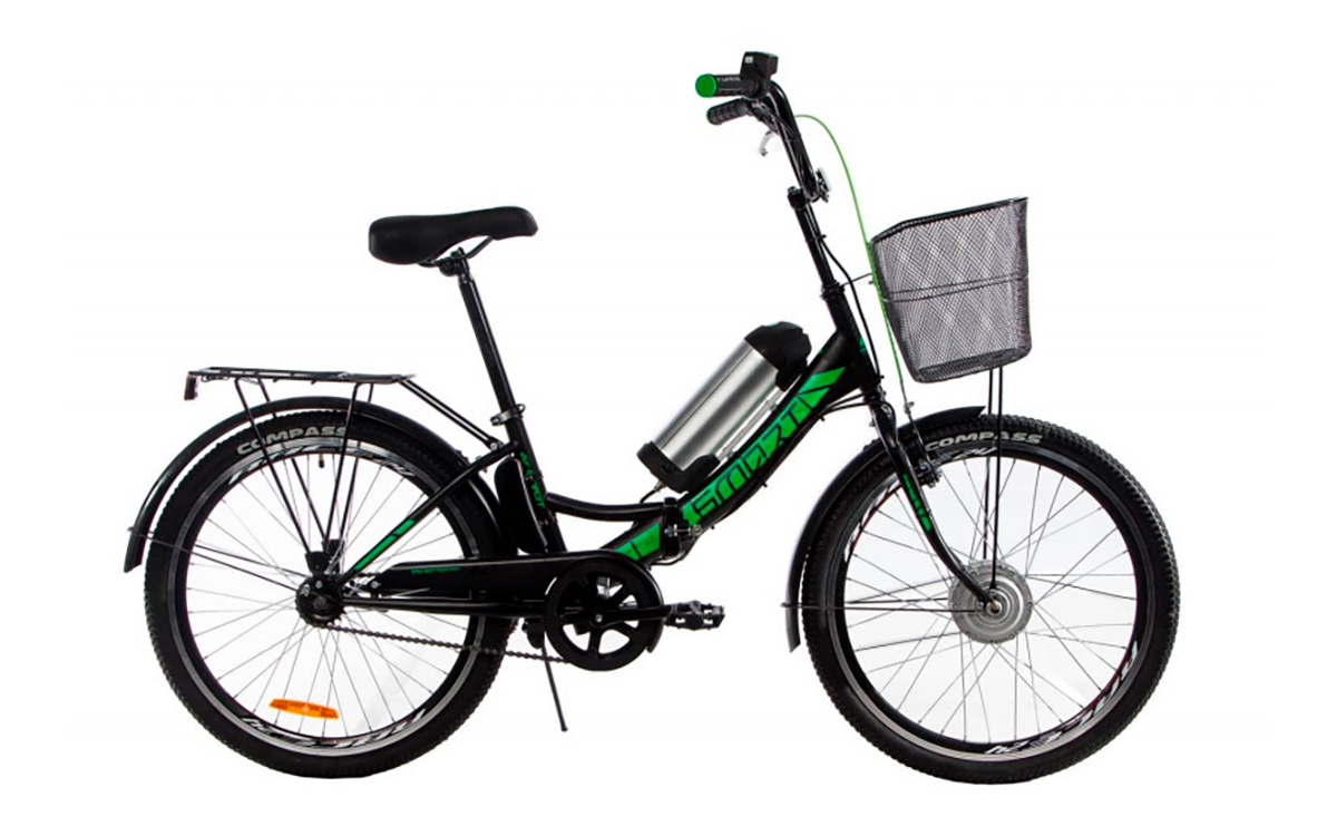 Фотография Электровелосипед Formula SMART 350W 24"+PAS (2021) 2021 Черно-зеленый